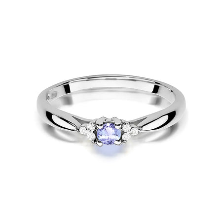 zlatý prsteň s 0,15 ct tanzanitom a 0,03 ct diamantmi w0428-tap-01