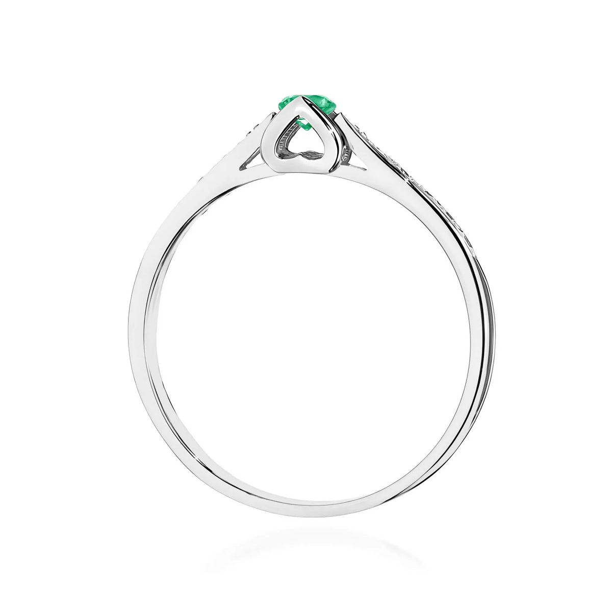 zlatý prsteň s 0,15 ct smaragdom a 0,05 ct diamantmi w0435-emg-01