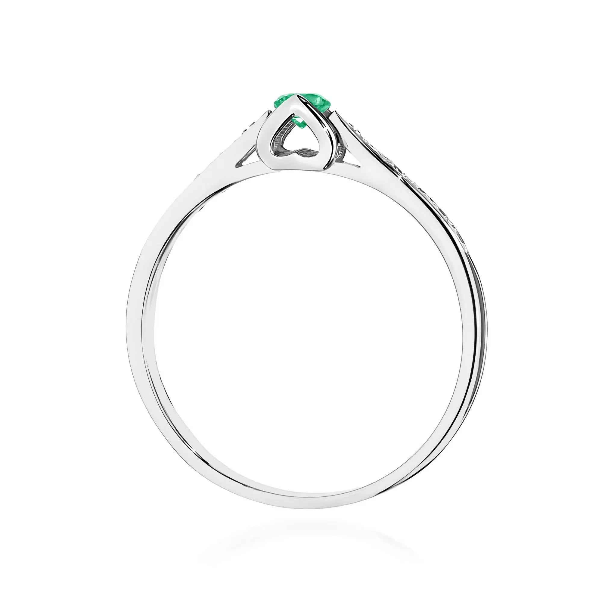 zlatý prsteň s 0,15 ct smaragdom a 0,05 ct diamantmi w0435-emg-01