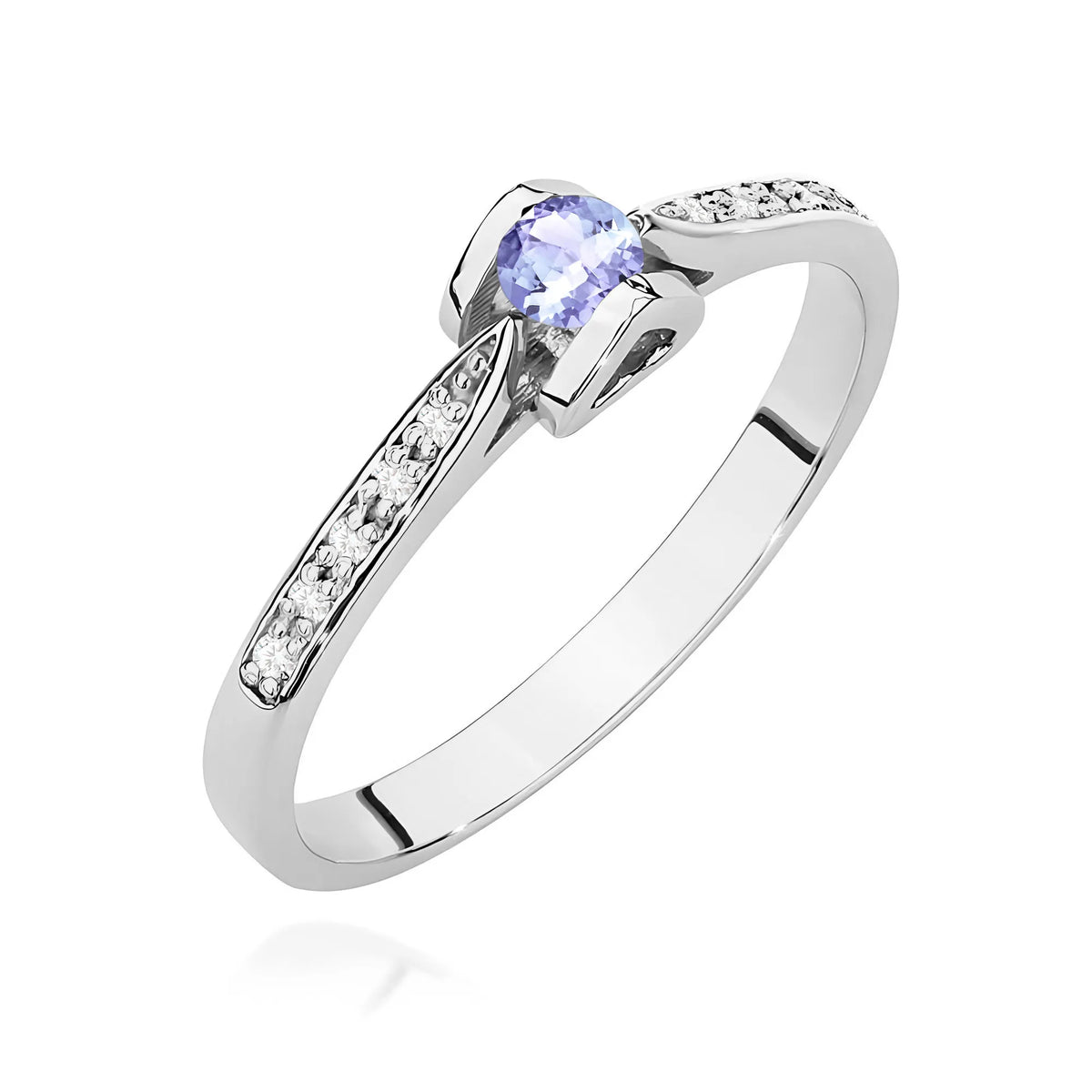 zlatý prsteň s 0,15 ct tanzanitom a 0,05 ct diamantmi w0435-tap-01