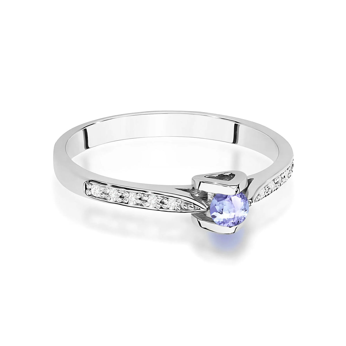zlatý prsteň s 0,15 ct tanzanitom a 0,05 ct diamantmi w0435-tap-01