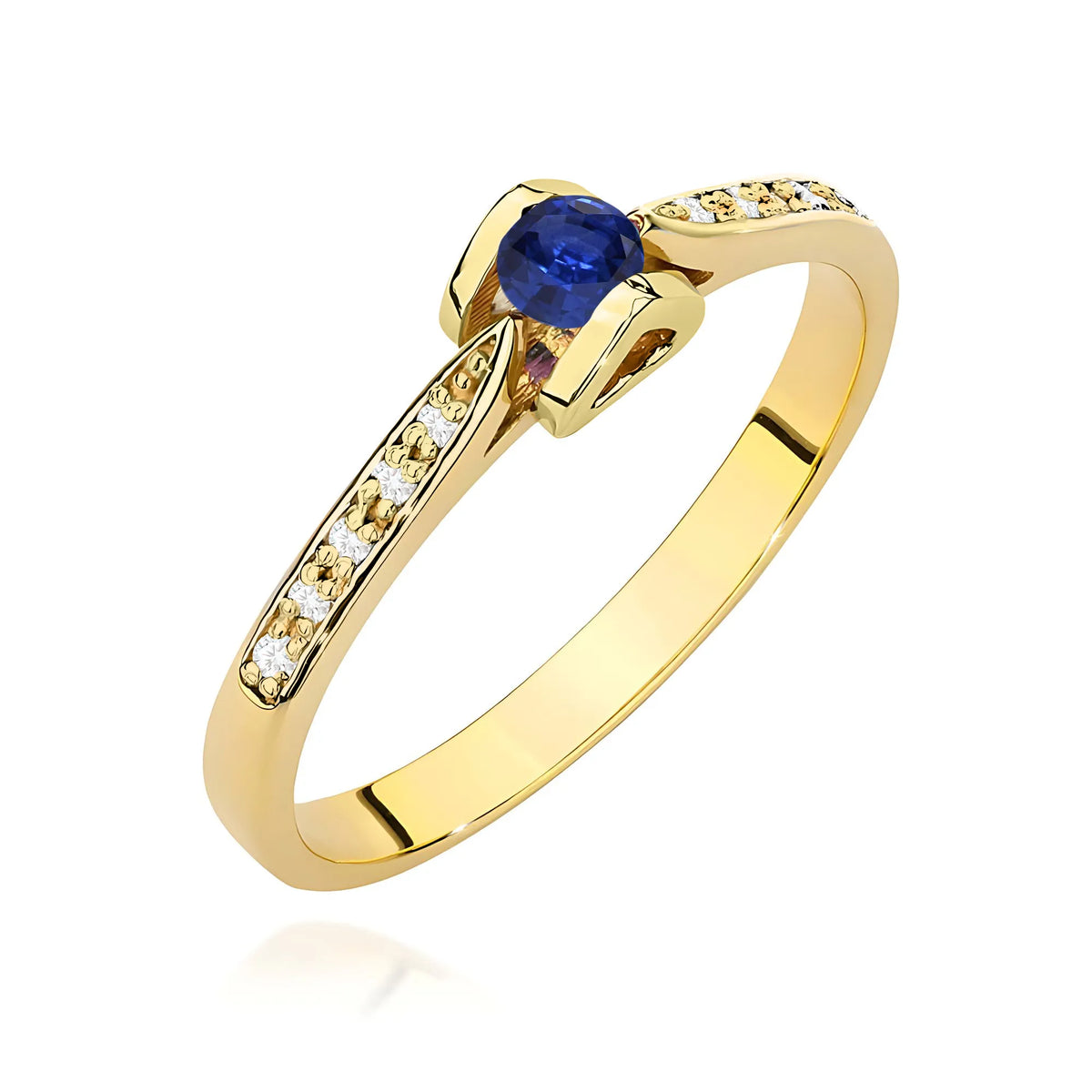 zlatý prsteň s 0,15 ct zafírom a 0,05 ct diamantmi w0435-sab-01