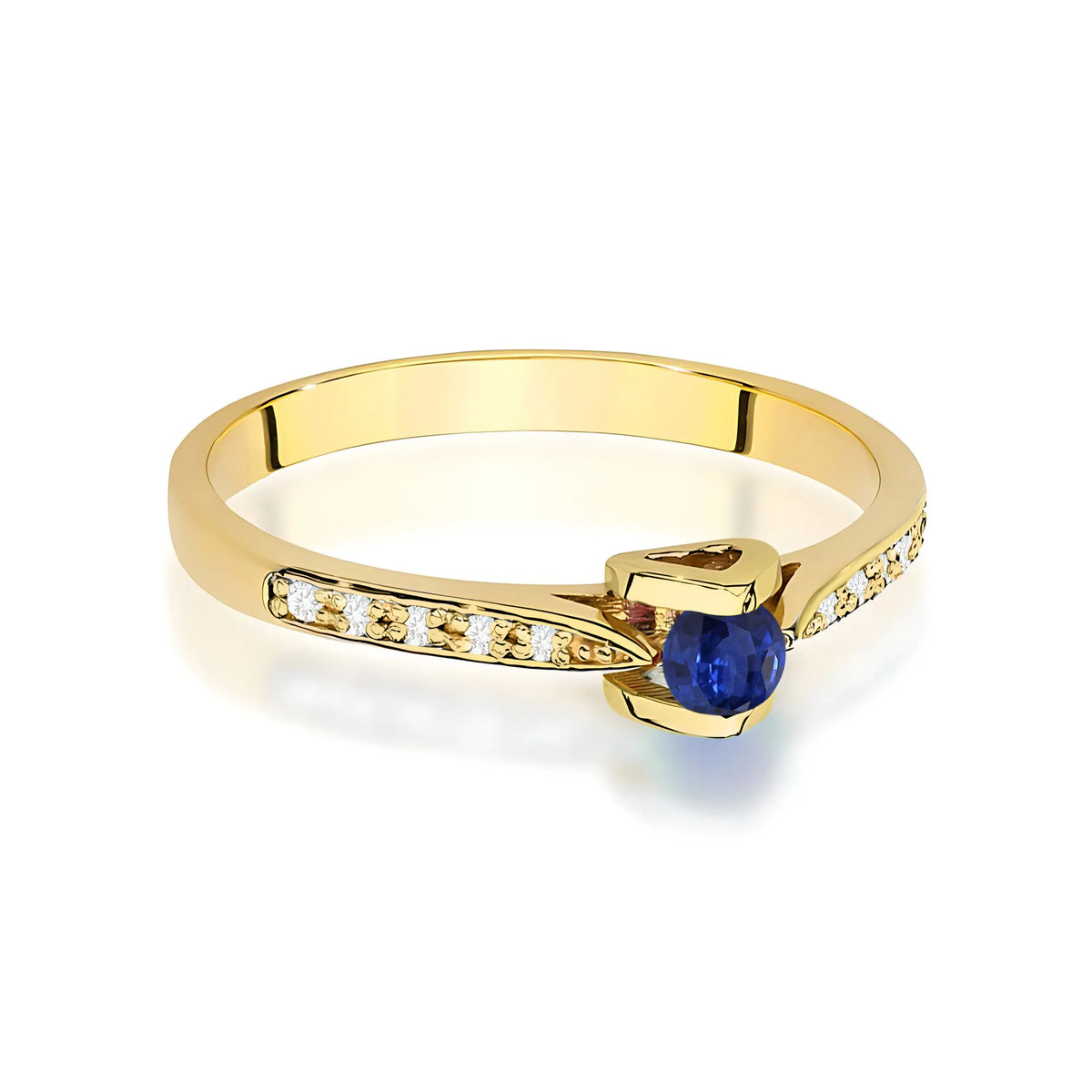 zlatý prsteň s 0,15 ct zafírom a 0,05 ct diamantmi w0435-sab-01