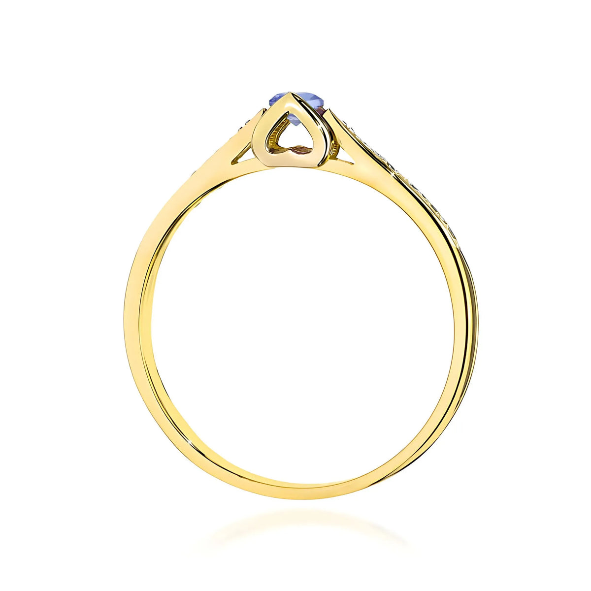 zlatý prsteň s 0,15 ct tanzanitom a 0,05 ct diamantmi w0435-tap-01