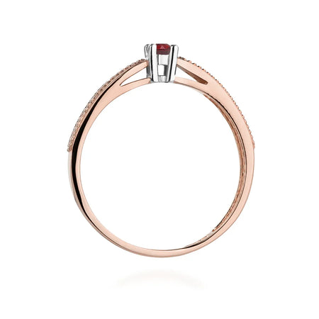 zlatý prsteň s 0,15 ct rubínom a 0,09 ct diamantmi w0449-rur-01