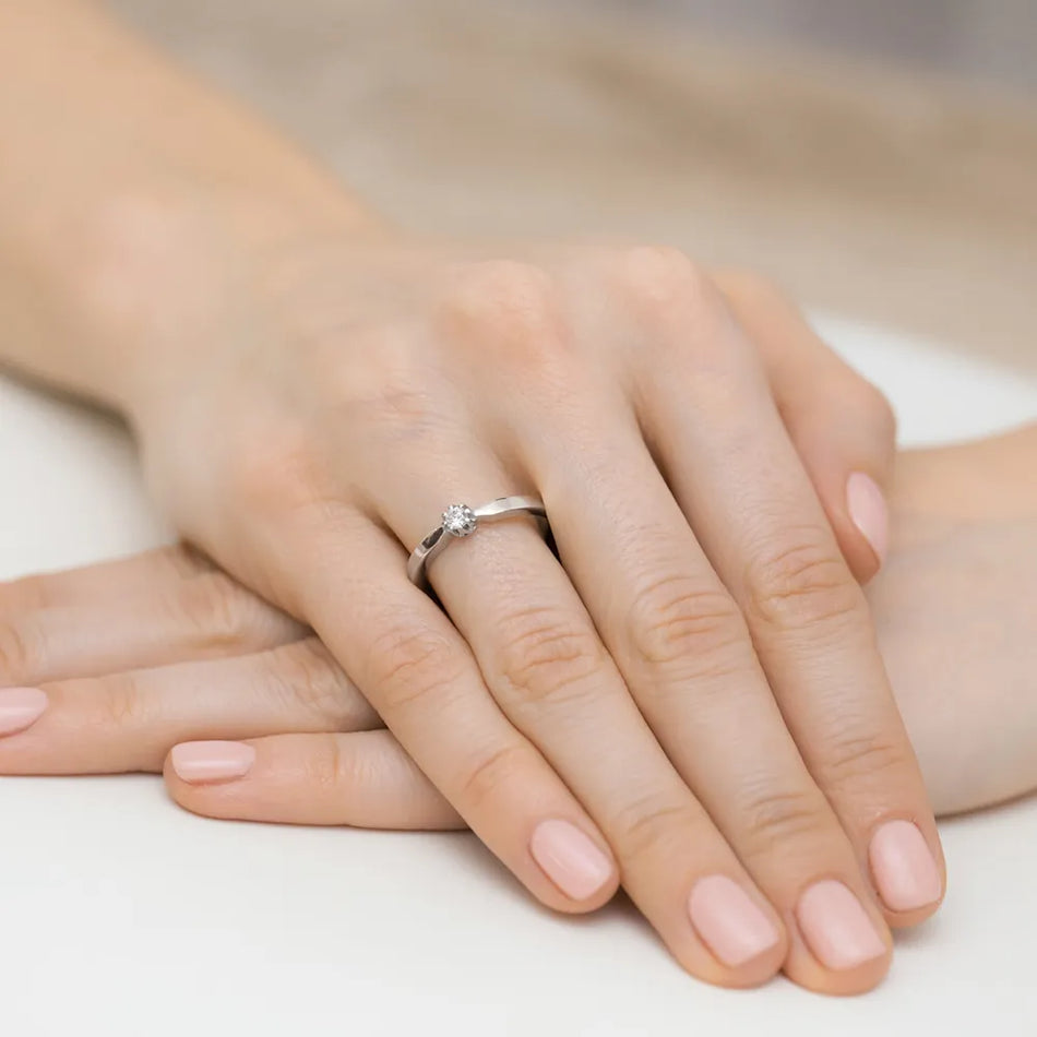 zlatý prsteň s diamantom 0,10 ct w0450-diw-01