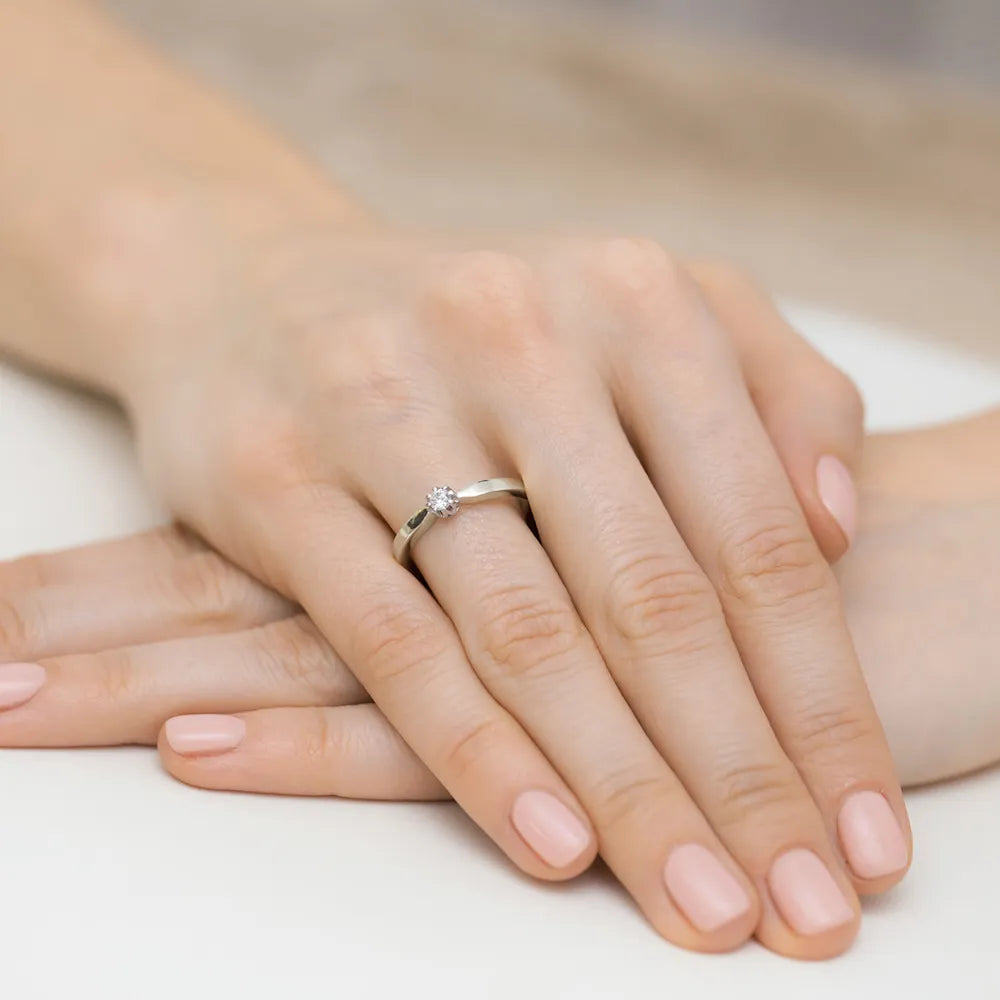 Diamond Engagement Ring in 585 White Gold