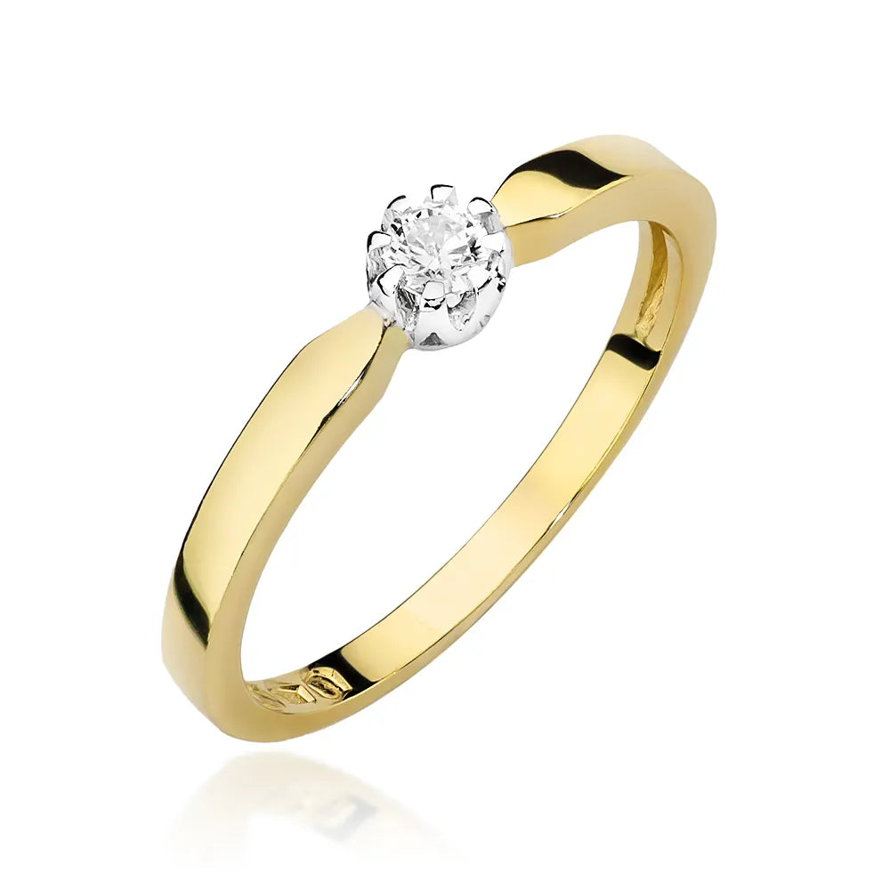 zlatý prsteň s diamantom 0,10 ct w0450-diw-01