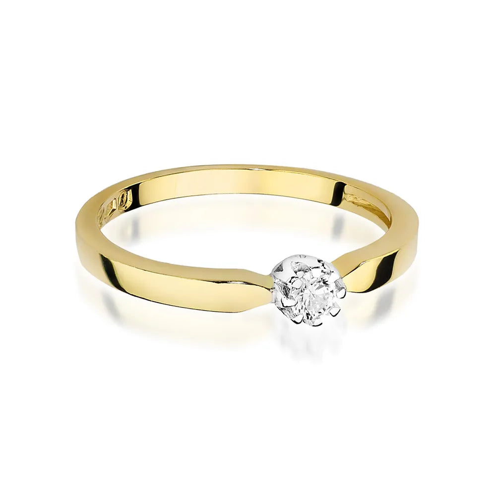 zlatý prsteň s diamantom 0,10 ct w0450-diw-01