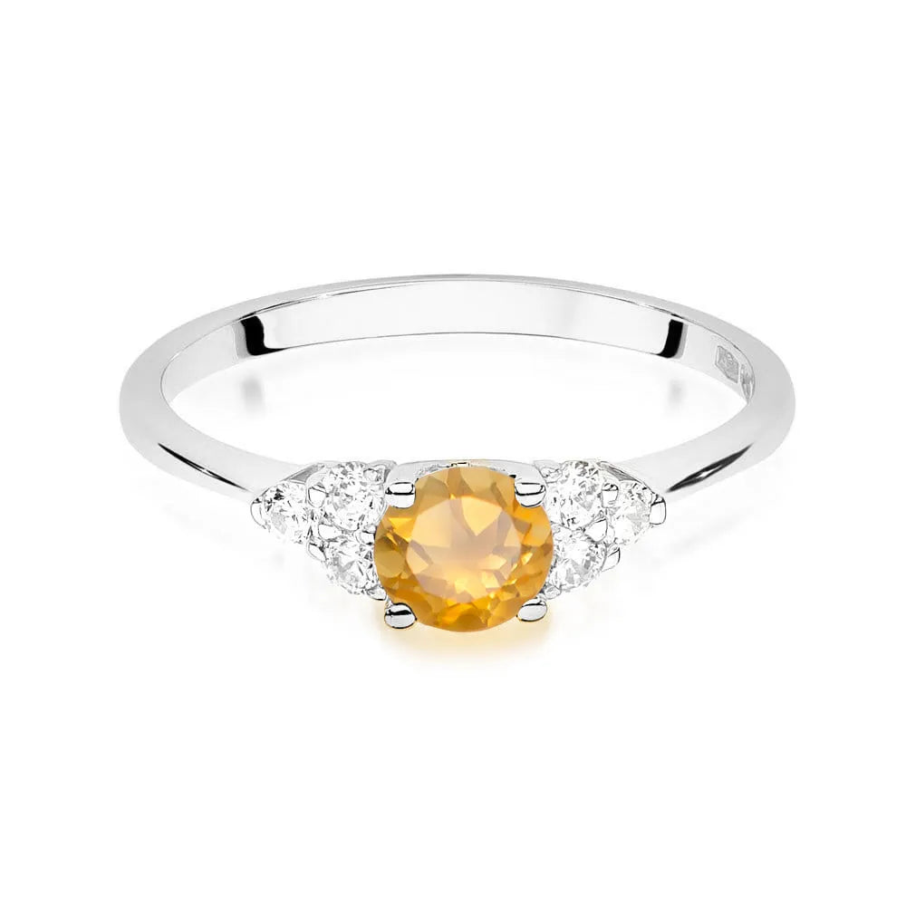 zlatý prsteň s 0,50 ct citrínom a 0,18 ct diamantmi w0451-ciy-01