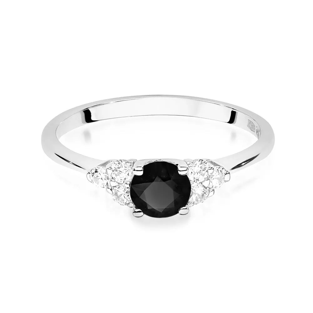 zlatý prsteň s 0,50 ct čiernymi a 0,18 ct diamantmi w0451-dib-01