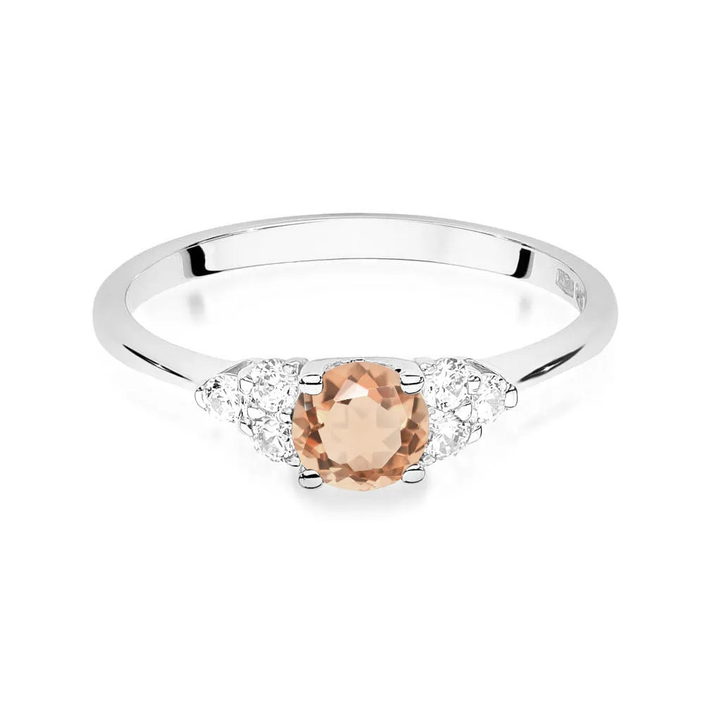 zlatý prsteň s 0,40 ct morganitom a 0,18 ct diamantmi w0451-mop-01