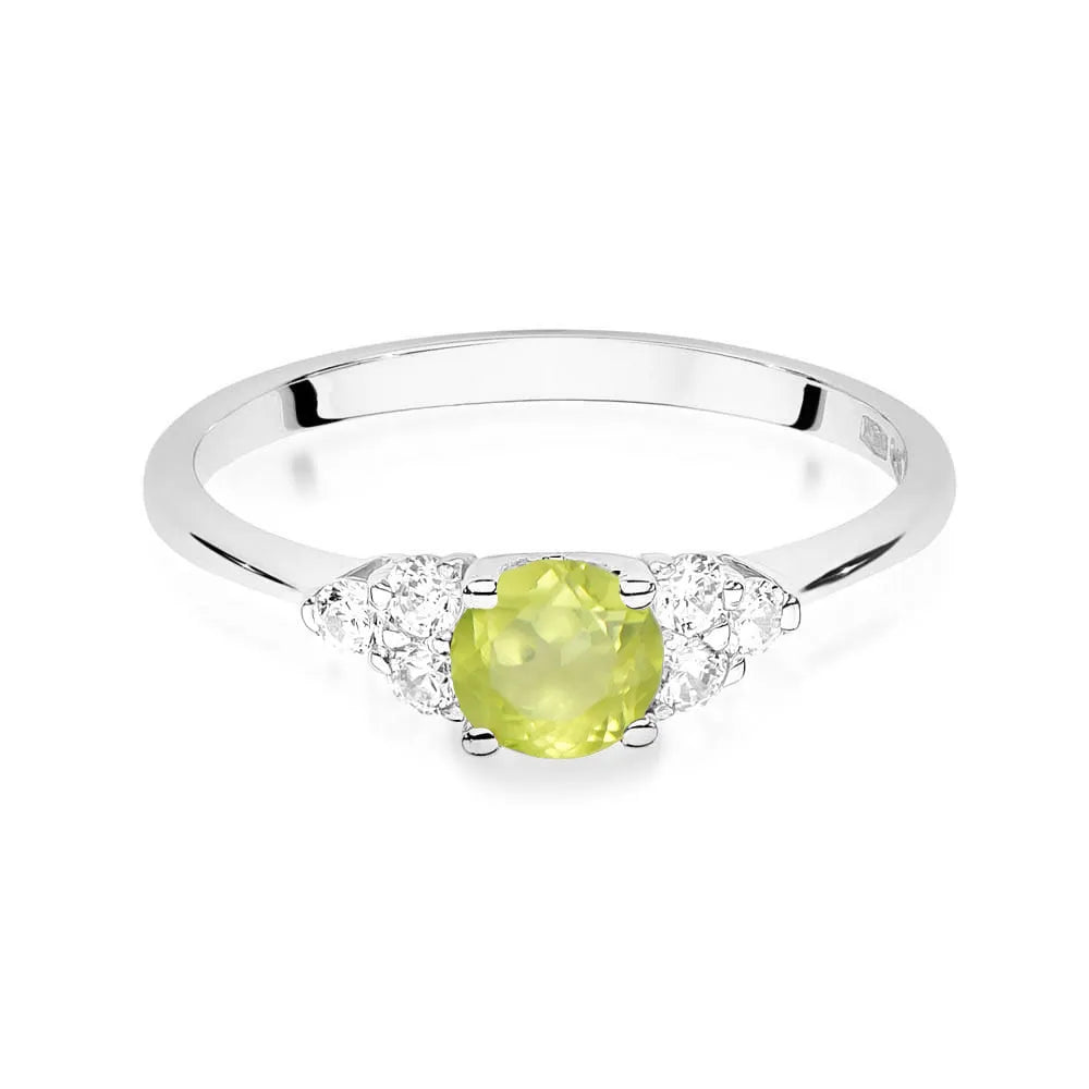 zlatý prsteň s 0,60 ct olivínom a 0,18 ct diamantmi w0451-peg-01