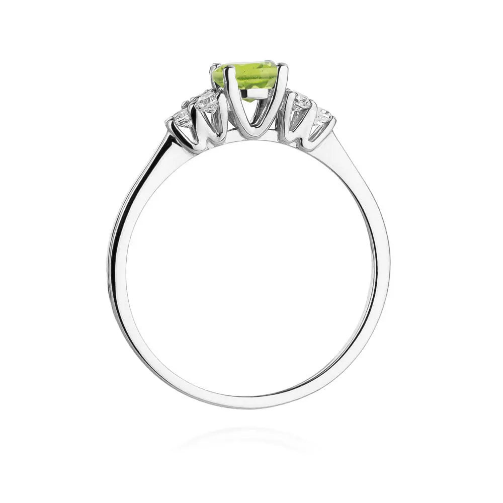 zlatý prsteň s 0,60 ct olivínom a 0,18 ct diamantmi w0451-peg-01