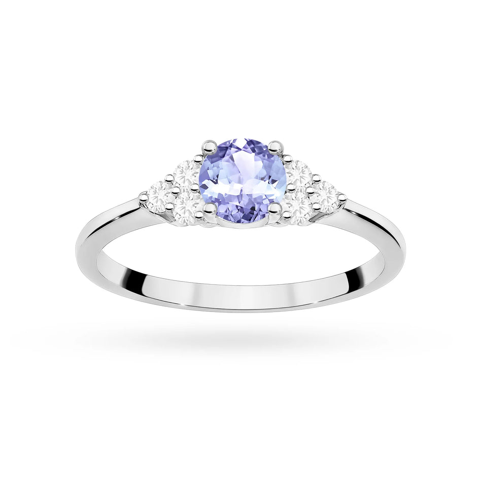 White Gold Ring with 0.50ct Tansanit and 0.18ct Diamonds