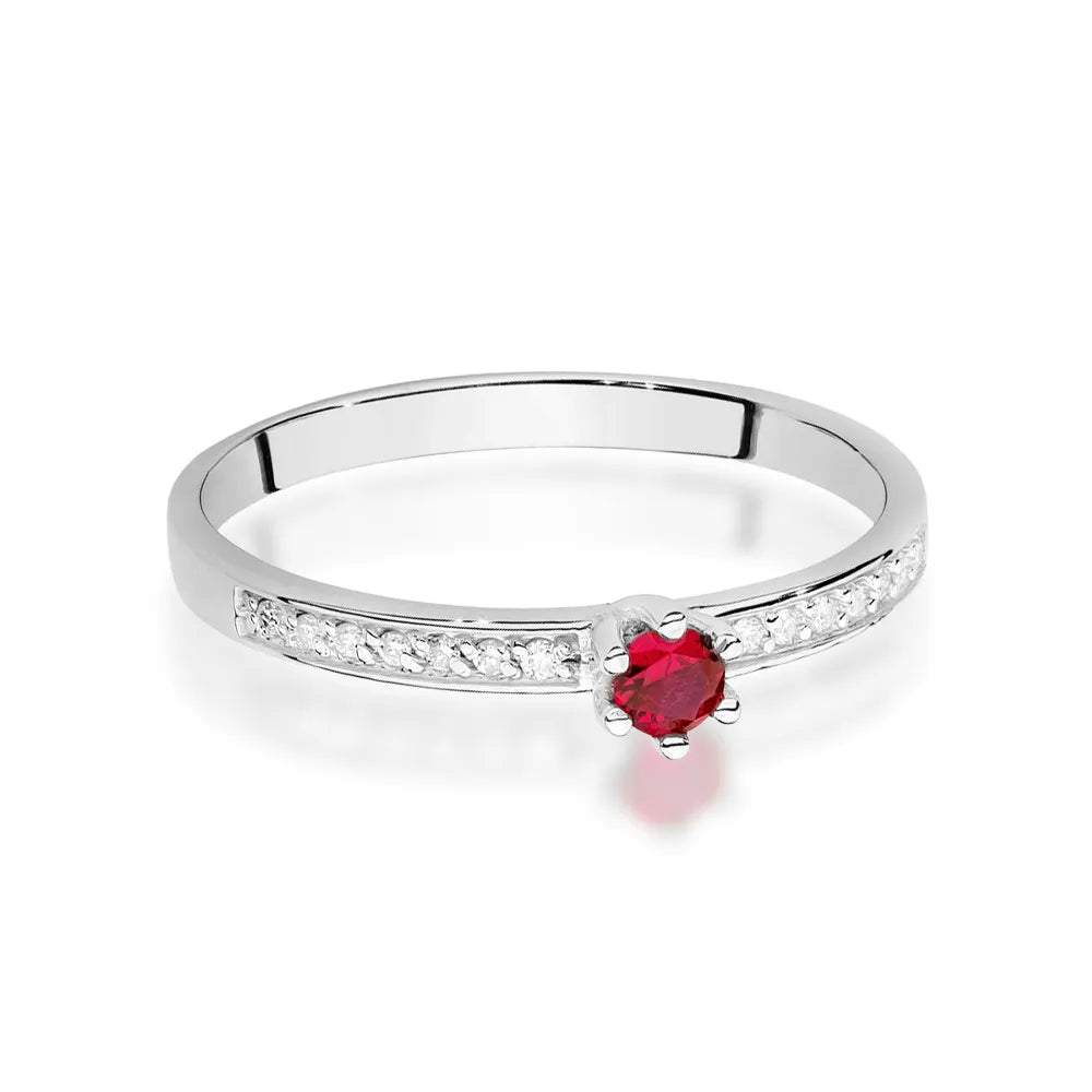 zlatý prsteň s 0,15 ct rubínom a 0,07 ct diamantmi w0459-rur-01