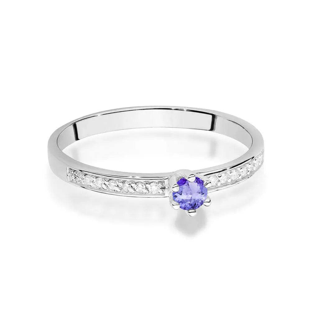 zlatý prsteň s 0,15 ct tanzanitom a 0,07 ct diamantmi w0459-tap-01