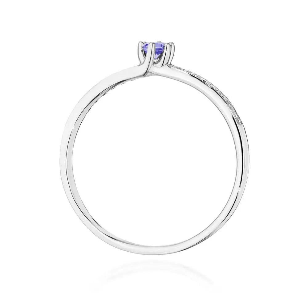 zlatý prsteň s 0,15 ct tanzanitom a 0,07 ct diamantmi w0459-tap-01