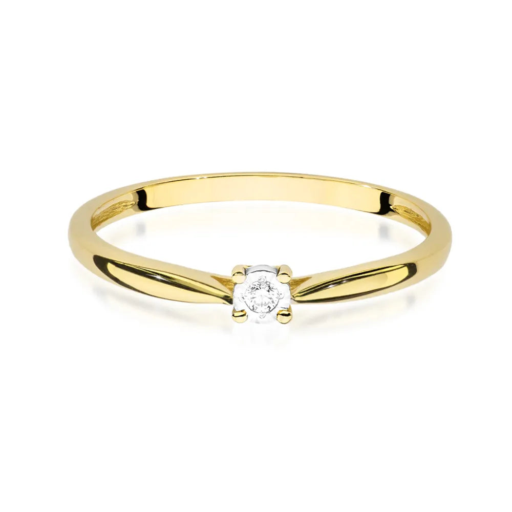 zlatý prsteň s diamantom 0,01 ct w0461-diw-01