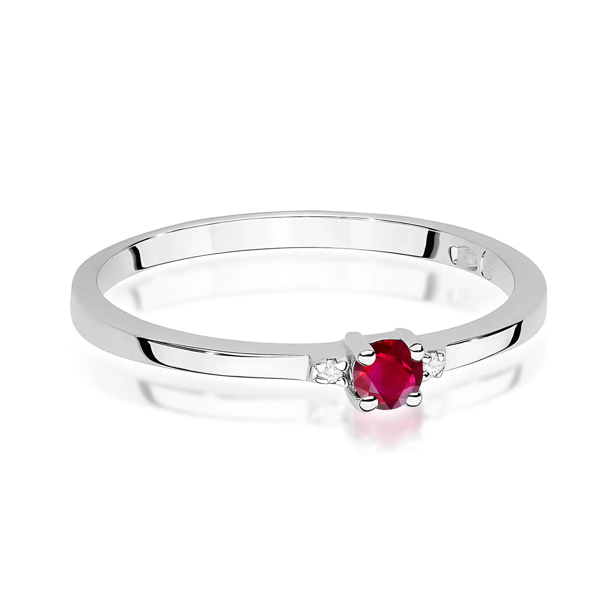 zlatý prsteň s 0,15 ct rubínom a 0,01 ct diamantmi w0464-rur-01