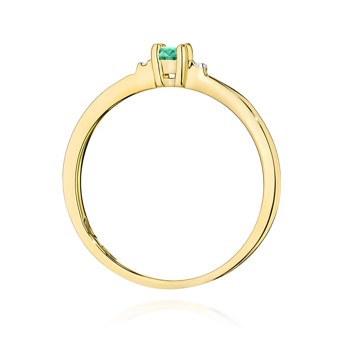 zlatý prsteň s 0,15 ct smaragdom a 0,01 ct diamantmi w0464-emg-01