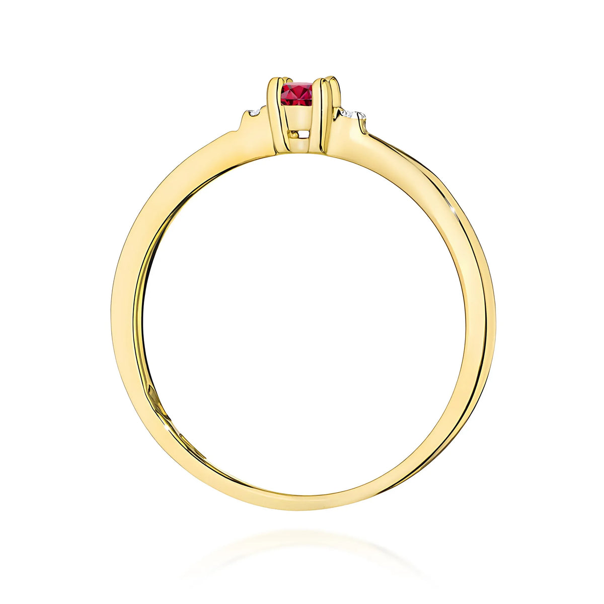 zlatý prsteň s 0,15 ct rubínom a 0,01 ct diamantmi w0464-rur-01