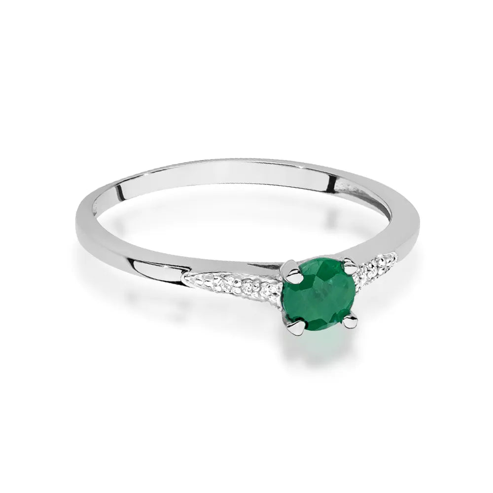 zlatý prsteň s 0,30 ct smaragdom a 0,03 ct diamantmi w0466-emg-01