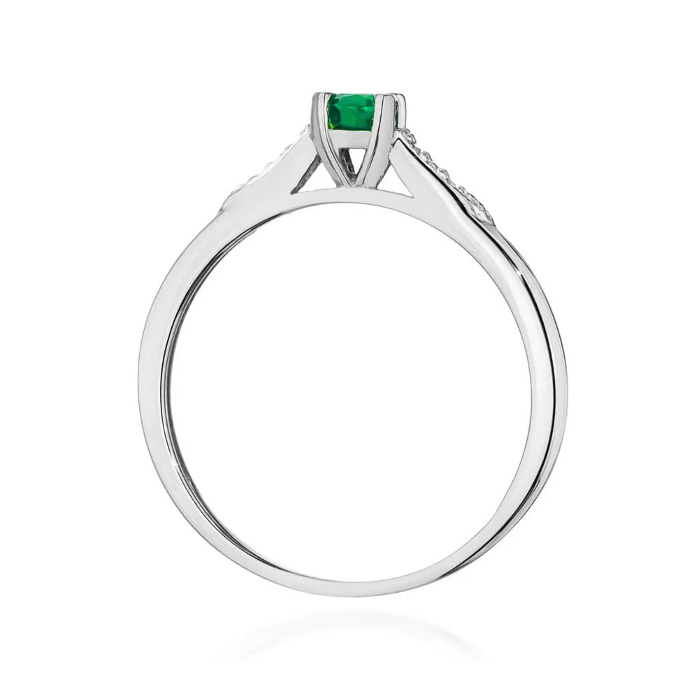 zlatý prsteň s 0,30 ct smaragdom a 0,03 ct diamantmi w0466-emg-01