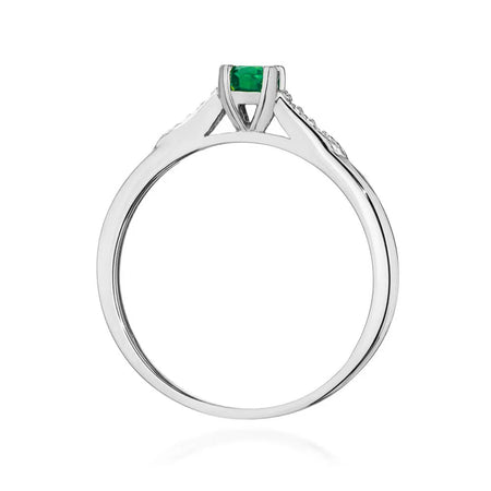 zlatý prsteň s 0,30 ct smaragdom a 0,03 ct diamantmi w0466-emg-01