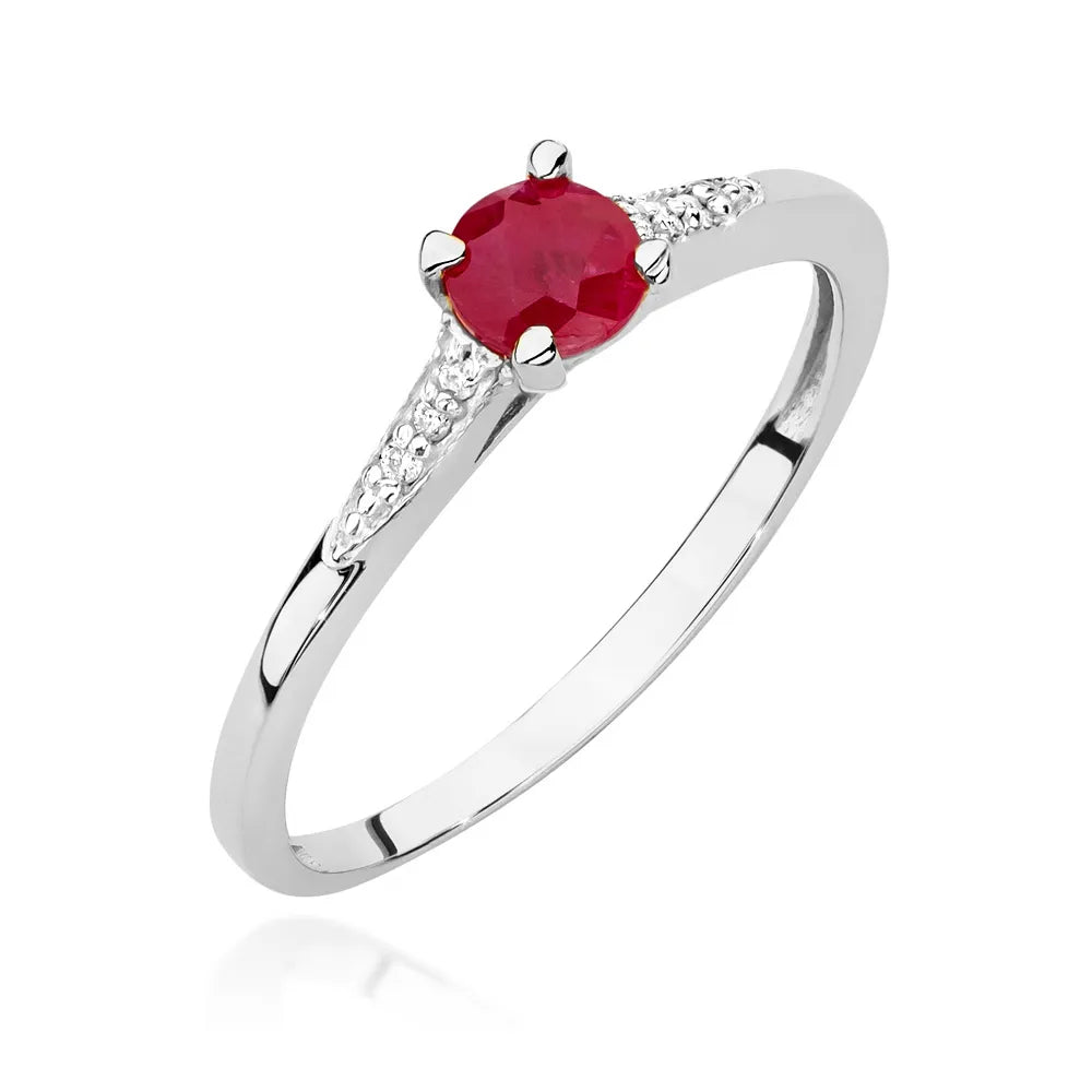 zlatý prsteň s 0,30 ct rubínom a 0,03 ct diamantmi w0466-rur-01