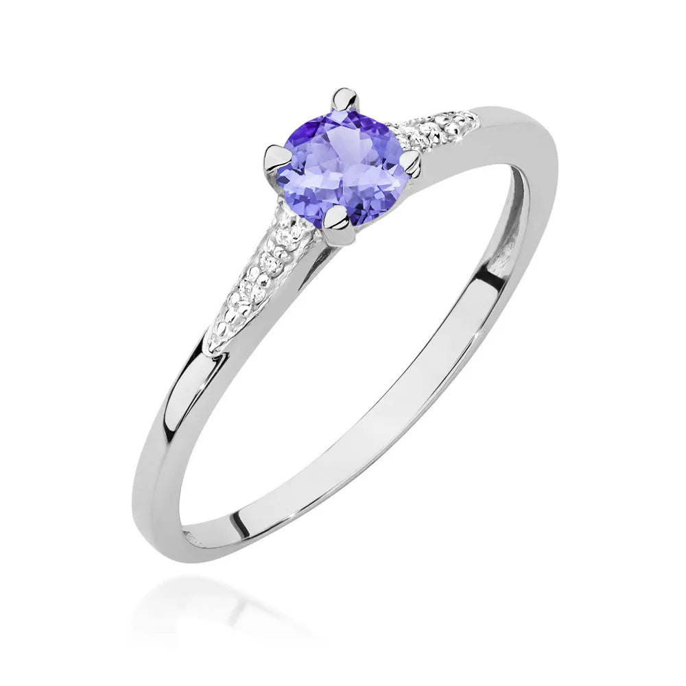 zlatý prsteň s 0,35 ct tanzanitom a 0,03 ct diamantmi w0466-tap-01