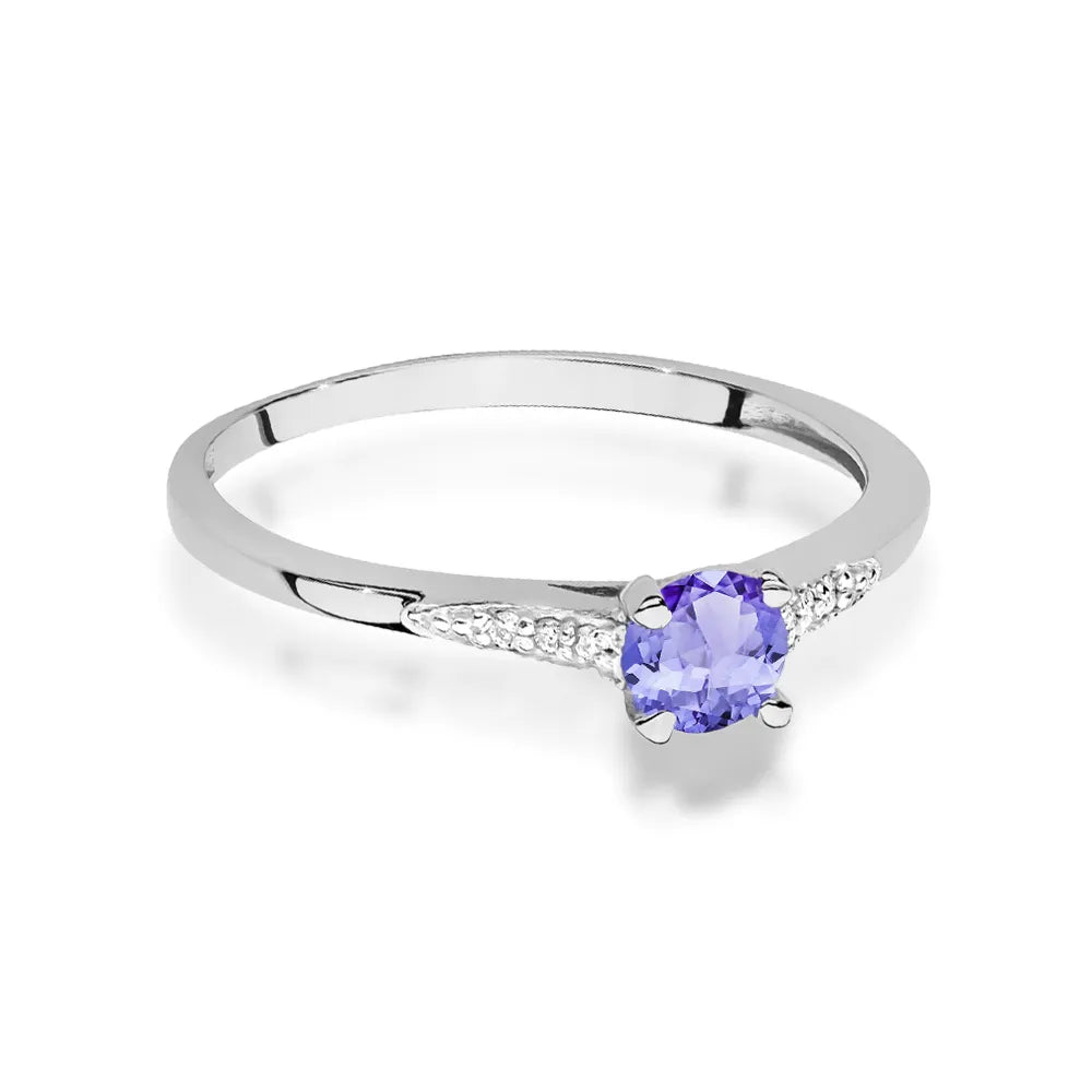 zlatý prsteň s 0,35 ct tanzanitom a 0,03 ct diamantmi w0466-tap-01