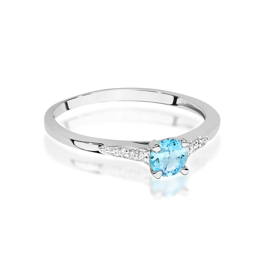 zlatý prsteň s 0,25 ct topásom a 0,03 ct diamantmi w0466-tob-01