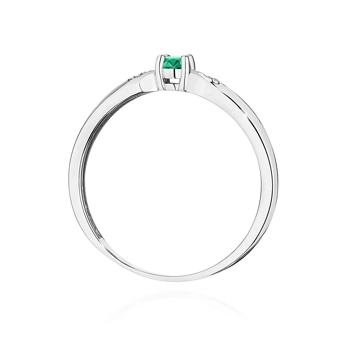 zlatý prsteň s 0,15 ct smaragdom a 0,01 ct diamantmi w0469-emg-01