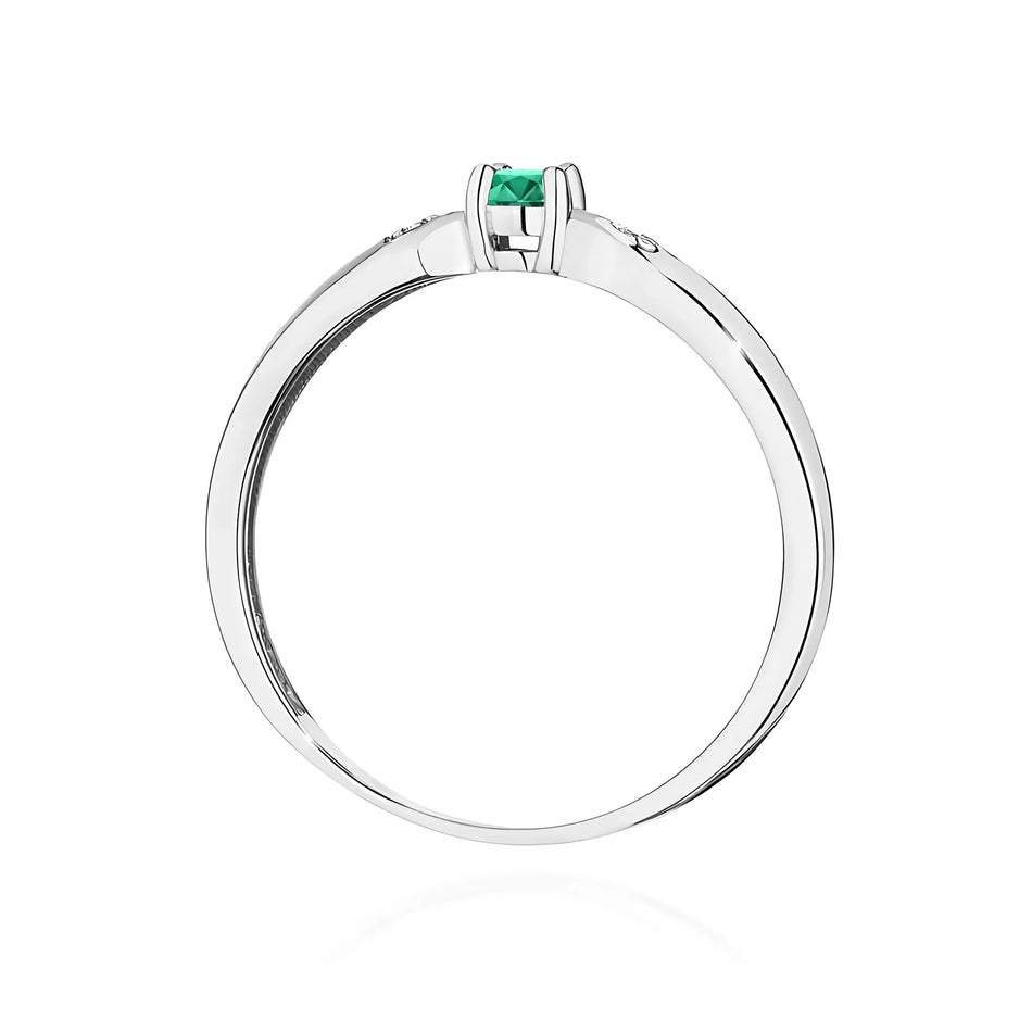 zlatý prsteň s 0,15 ct smaragdom a 0,01 ct diamantmi w0469-emg-01