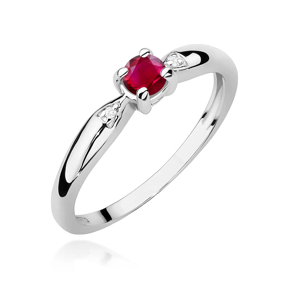zlatý prsteň s 0,15 ct rubínom a 0,01 ct diamantmi w0469-rur-01
