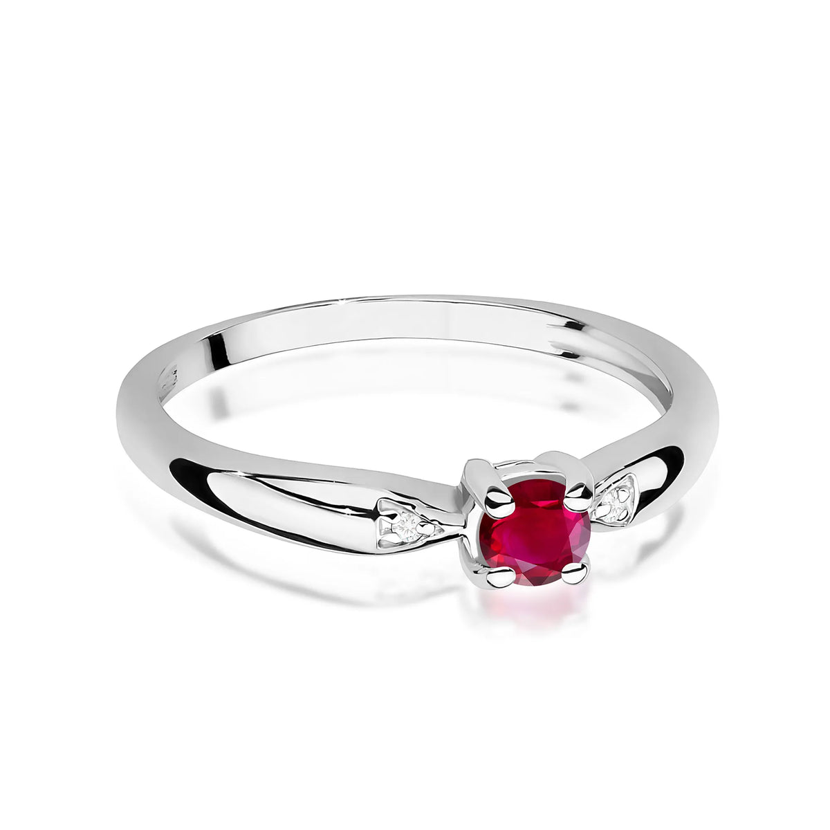 zlatý prsteň s 0,15 ct rubínom a 0,01 ct diamantmi w0469-rur-01