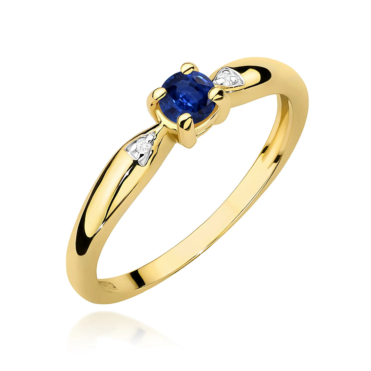zlatý prsteň s 0,15 ct zafírom a 0,01 ct diamantmi w0469-sab-01