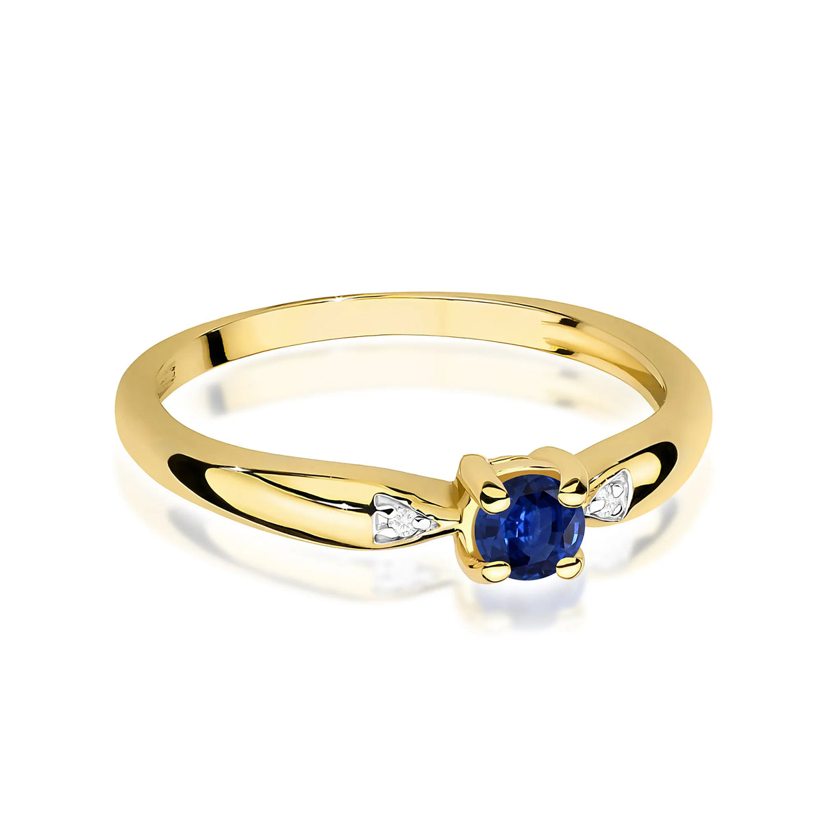 zlatý prsteň s 0,15 ct zafírom a 0,01 ct diamantmi w0469-sab-01