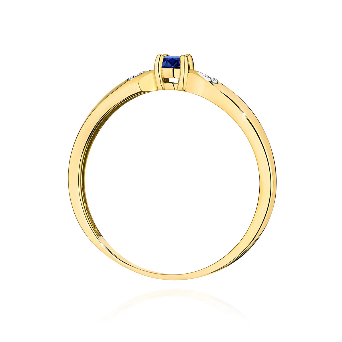 zlatý prsteň s 0,15 ct zafírom a 0,01 ct diamantmi w0469-sab-01
