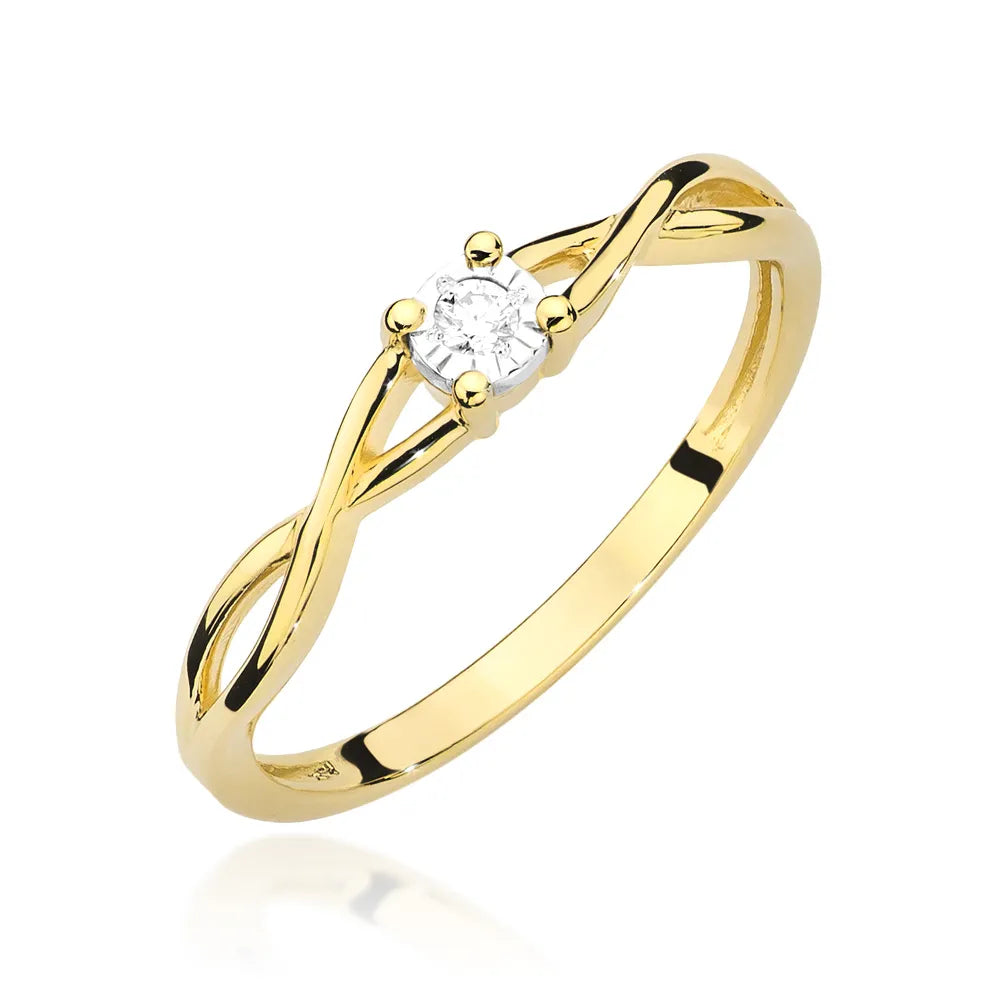 zlatý prsteň s diamantom 0,03 ct w0470-diw-01