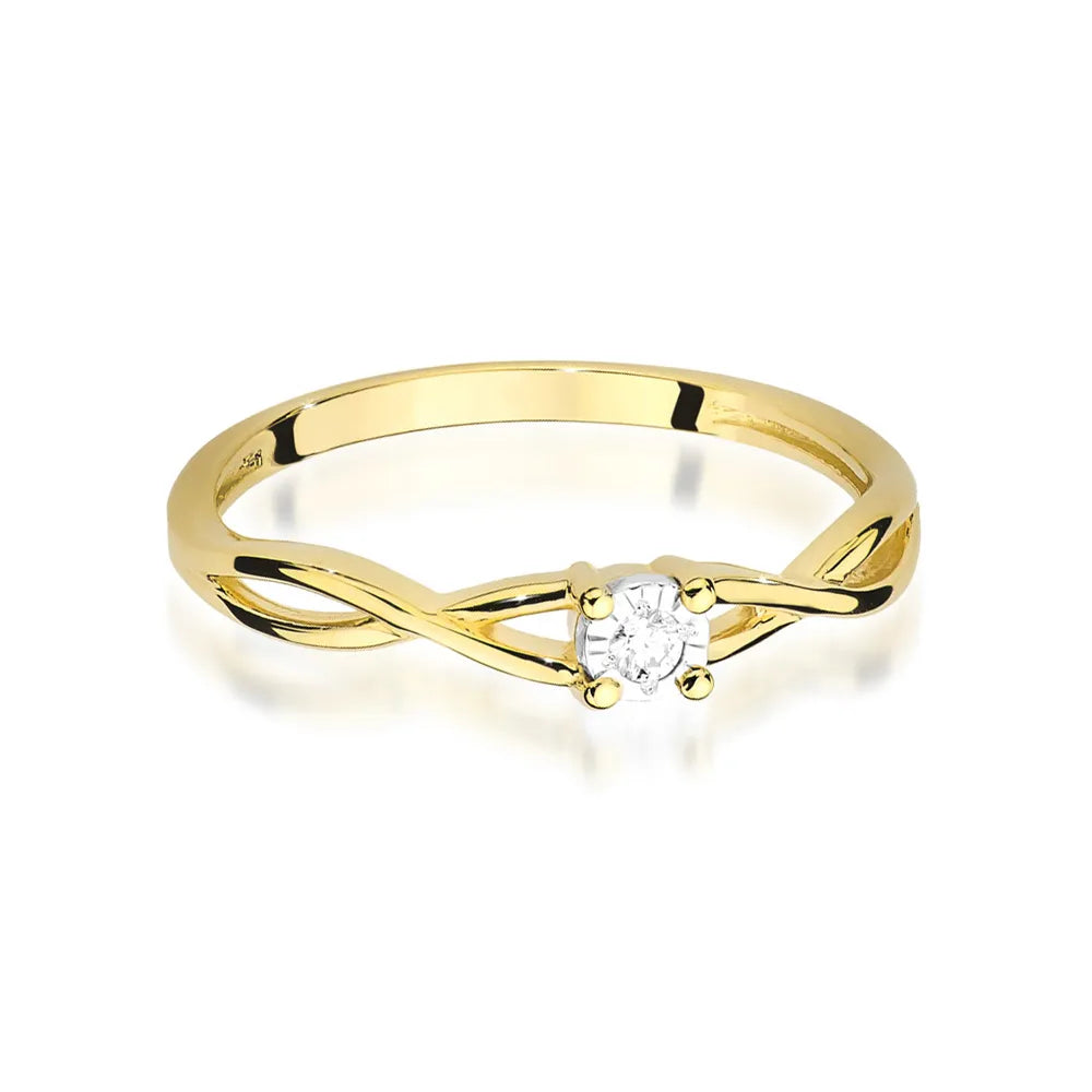 zlatý prsteň s diamantom 0,03 ct w0470-diw-01
