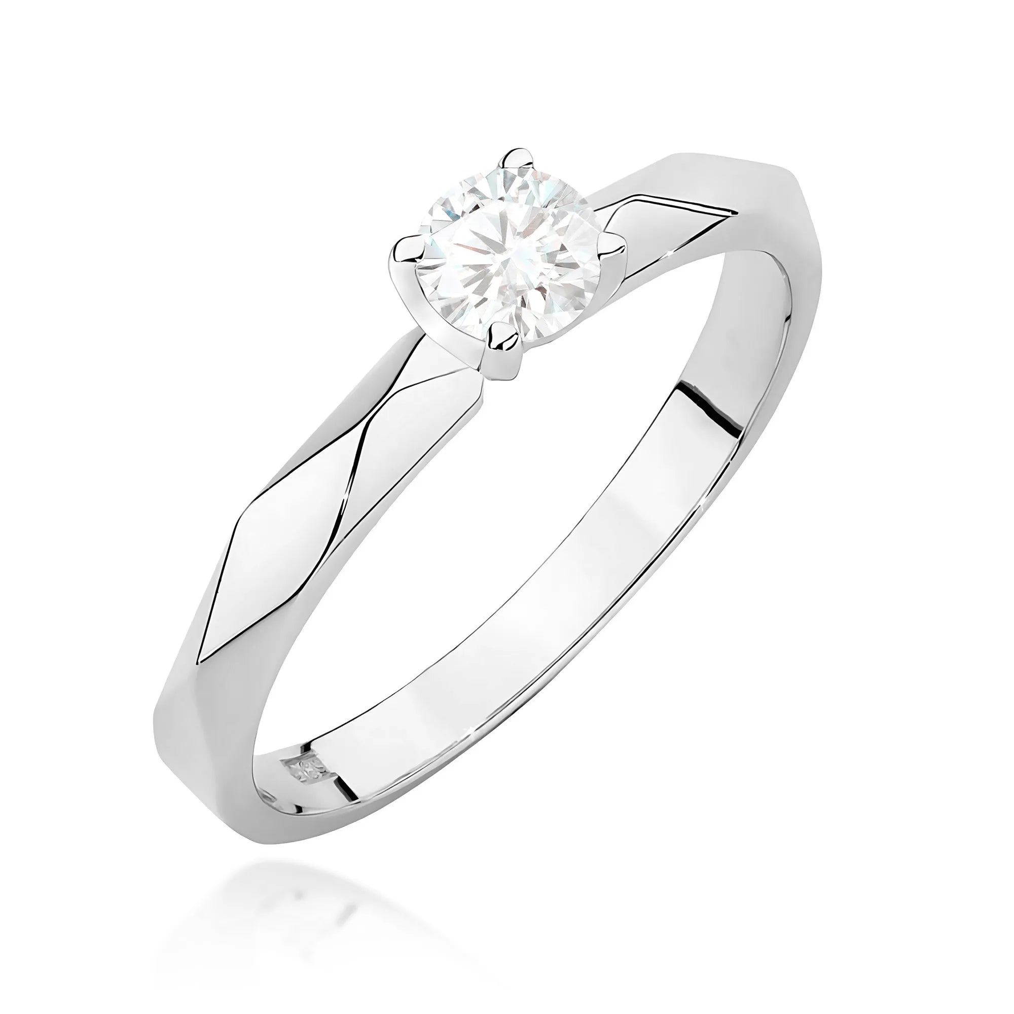 Diamond Engagement Ring in 585 White Gold