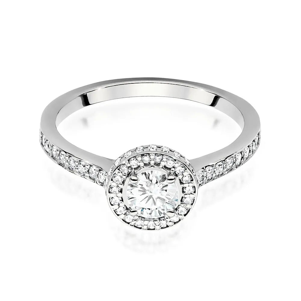 Zásnubný prsteň s diamantmi Lab-grown v 585 bielom zlate