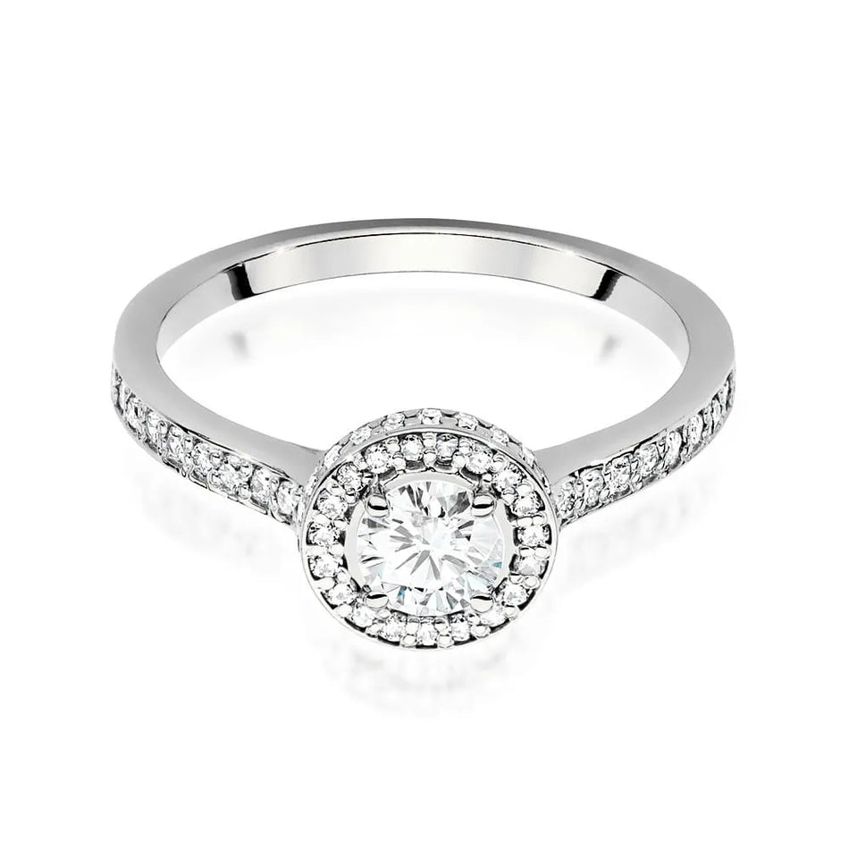 Zásnubný prsteň s diamantmi Lab-grown v 585 bielom zlate