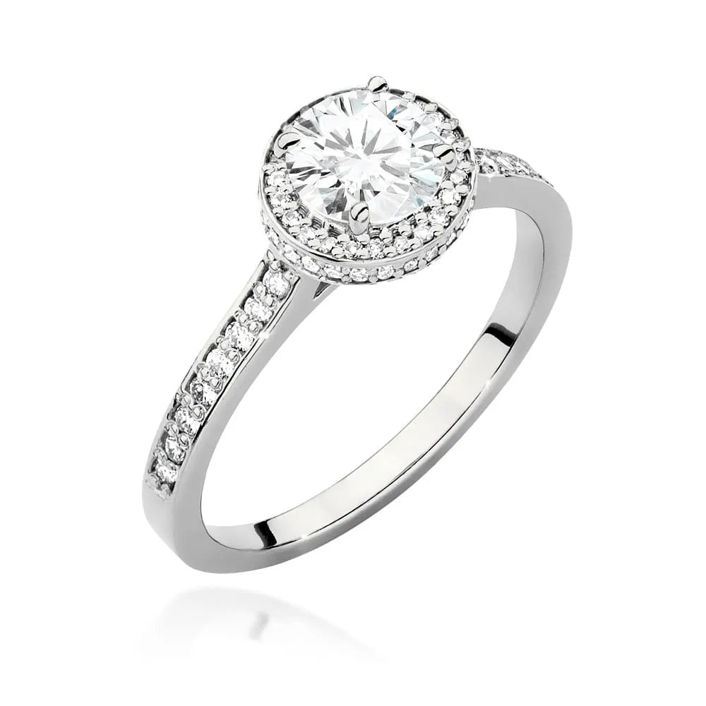 Zásnubný prsteň s diamantmi Lab-grown v 585 bielom zlate
