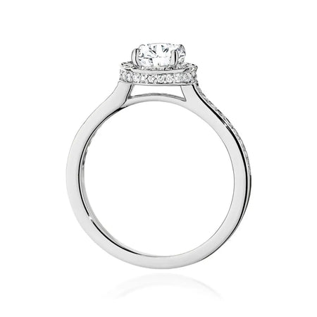 Zásnubný prsteň s diamantmi Lab-grown v 585 bielom zlate