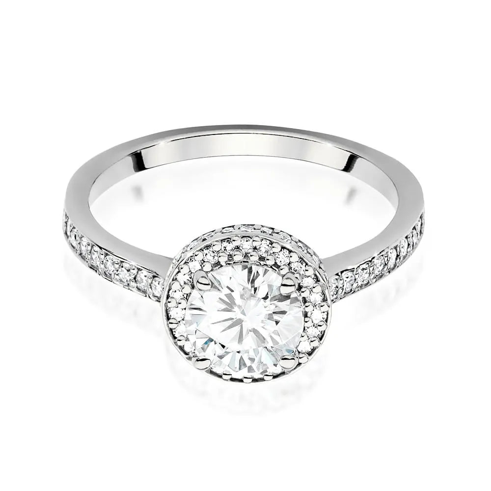 Zásnubný prsteň s diamantmi Lab-grown v 585 bielom zlate