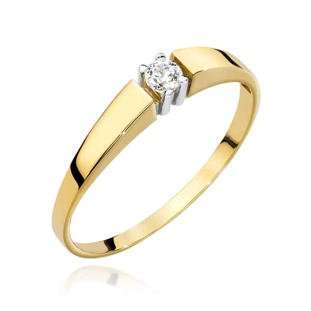 zlatý prsteň s diamantom 0,10 ct w0524-diw-02