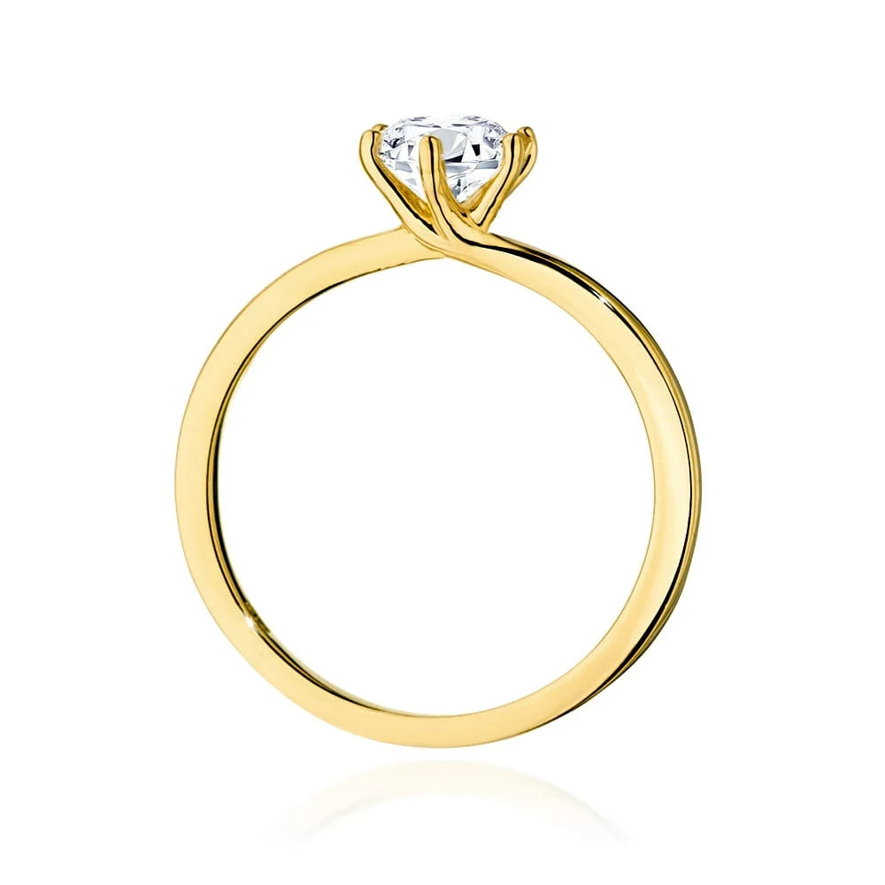 Prsteň zo žltého zlata s 0,70ct lab-grown diamantom v bruse Round Cut